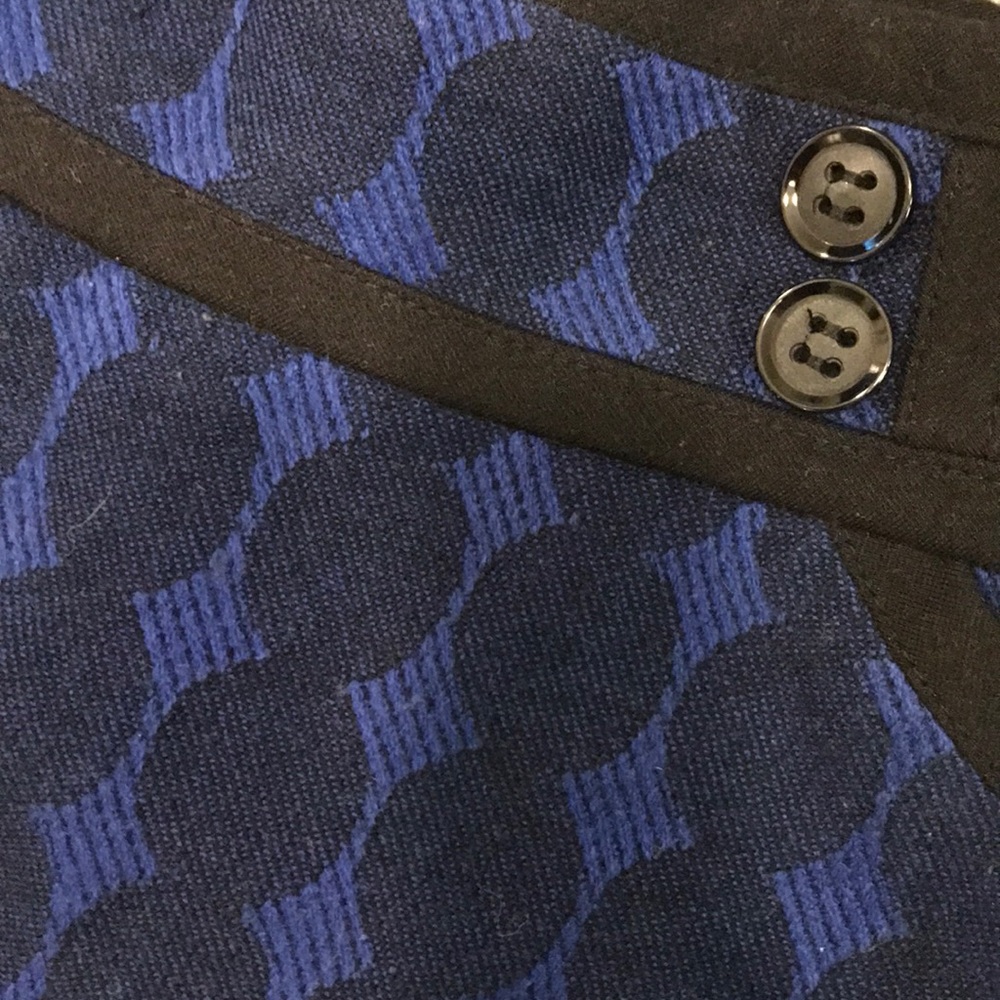 Blue Patterned Mini Skirt - Picture 4 of 4